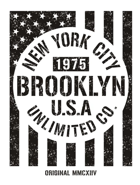 Grafikus tipográfia jelző tipográfia zászló a new york city, usa, Egyetem sport zászló. — Stock Fotó