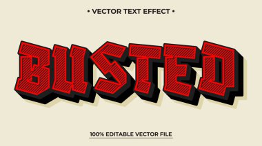 Kırmızı ve siyah renk şeması olan üç boyutlu biçimlendirilmiş bir yazı tipi ile 