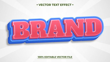 Mavi Taslak ve Düzenlenebilir Metin Efekti ile Kalın Brand Vektör Metin Efekti