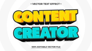 Kalın 3B İçerik Oluşturucu Metin Efekti Sarı ve Shad ile Teal