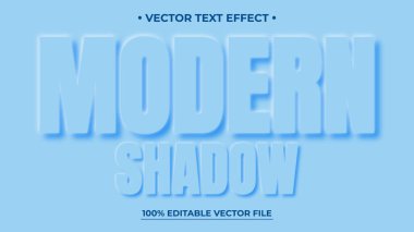 Açık Mavi Üzerine Modern Gölge Metin Efekti Neumorfizm Biçimli Düzenlenebilir Vektör Dosyası