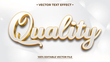 Elegant Quality Text Effect with Golden Outline on a Clean White