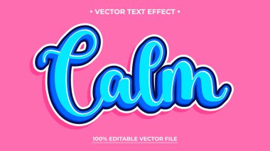 Calm vector text effect on pink background