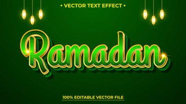 Lüks Ramazan Düzenlenebilir Metin Efekti Yeşil Arkaplan