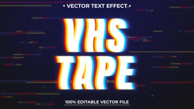 Ekran Metni Efekti, Retro VHS Arıza Tipografisi, Eski TV Gürültü Biçimi