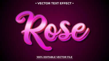 Lüks konseptli pembe düzenlenebilir vektör metin efekti