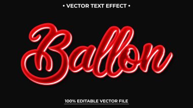 Yaratıcı markalaşma için parlak sıvı kırmızı dizaynlı balon stili metin efekti
