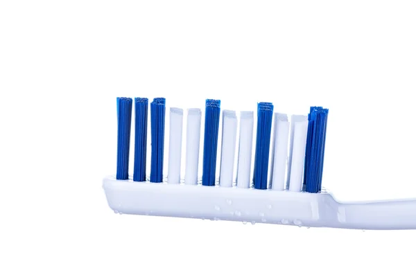 Toothbrush head isolated on white background, closeup. — Stock Photo, Image