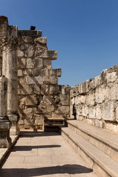 Synagoge in Kapernaum - israel — Stockfoto