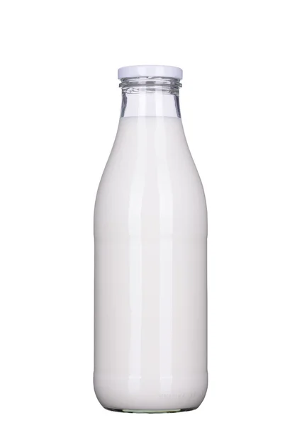 Flasche Milch isoliert, Clipping-Pfad enthalten — Stockfoto