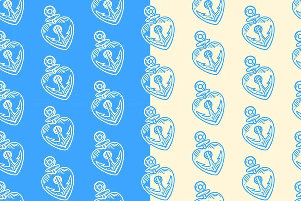 Mavi bej arka planda, ticaret için hazırlanmış, aşk şekilli, kusursuz desenli bir dayanak. Kalp çizgisi, karalama çizimi geçmişi olan bir denizci sunucusu. Çapa kalp kuluçkaya yatma motif duvar kağıdı