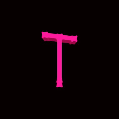 Siyah arkaplanda 3B dekoratif morumsu harf oluşturuluyor.