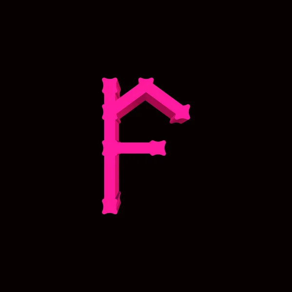 Рендеринг Декоративной Пурпурной Буквы Черном Фоне — стоковое фото