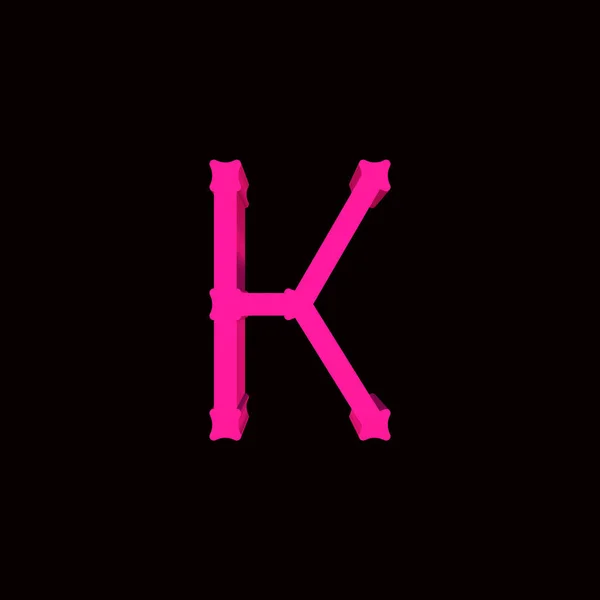 Рендеринг Декоративной Пурпурной Буквы Черном Фоне — стоковое фото