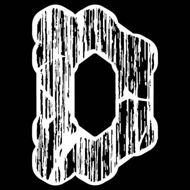 Lifli ve çatallı dekoratif grunge harfi.