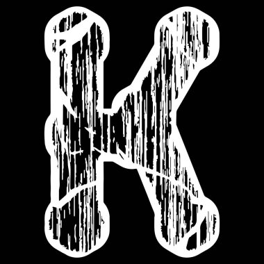 Lifli ve çatallı dekoratif grunge harfi.