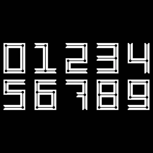 黒を基調とした装飾的な白の数字 — ストックベクタ