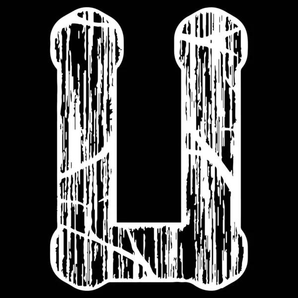 Dekorativní Grunge Dopis Vlákny Prasklinami — Stockový vektor