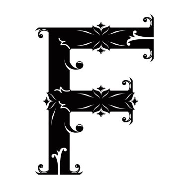 Girdaplı dekoratif büyük harf. Beyaz arkaplanda izole edilmiş sanat yazı tipi..