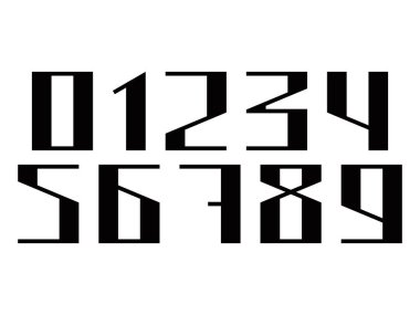 Dekoratif sayılar beyaz arkaplanda izole edildi. Vektör numaraları.