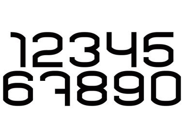 Dekoratif sayılar beyaz arkaplanda izole edildi. Vektör numaraları.