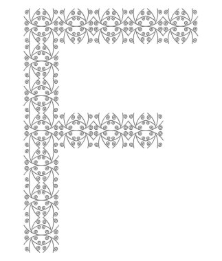 Arabesk stili dekoratif harf. Sanat yazı tipi.