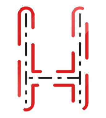 Dekoratif büyük harf çizgi efektli. Beyaz arkaplanda izole edilmiş sanat yazı tipi.