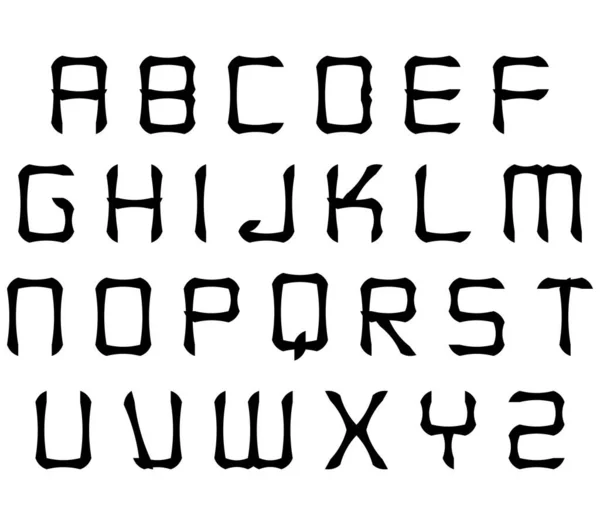 Eenvoudig Decoratief Alfabet Geïsoleerd Witte Achtergrond Vector Lettertype — Stockvector
