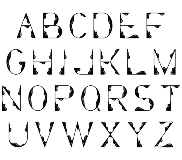 Alphabet Décoratif Simple Isolé Sur Fond Blanc Fonte Vectorielle — Image vectorielle