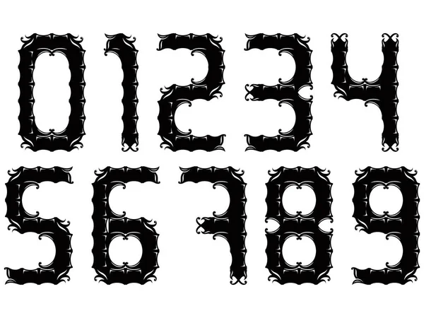 Dekoratif sayılar beyaz arkaplanda izole edildi. Vektör numaraları.