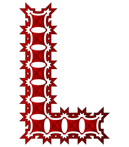 Red Espinhoso Carta Decorativa Isolada Fundo Branco Font Arte Espinhosa — Vetor de Stock