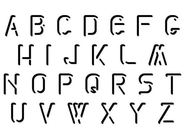 Alfabeto Decorativo Simples Letras Com Sombras Sem Contornos —  Vetores de Stock
