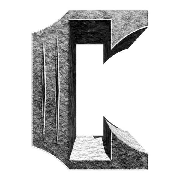 Σκούρο Κεφαλαίο Γράμμα Πέτρα Grunge Στυλ Γοτθική Γραμματοσειρά Εικονογράφηση — Φωτογραφία Αρχείου