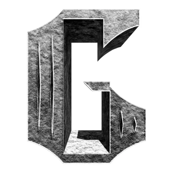 Großbuchstaben Aus Dunklem Stein Gotische Schrift Grunge Stil Illustration — Stockfoto