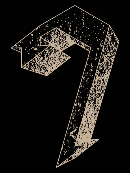 Διακοσμητικός Αριθμός Μαύρο Φόντο Modern Gothic Style Γραμματοσειρά — Διανυσματικό Αρχείο