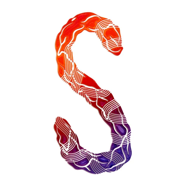 Gradyan dekoratif harf beyaz arkaplanda izole edildi. Büyük harf sanat yazı tipi.