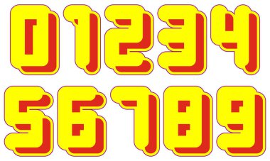 Dekoratif sayılar beyaz arkaplanda izole edildi. Vektör numaraları.