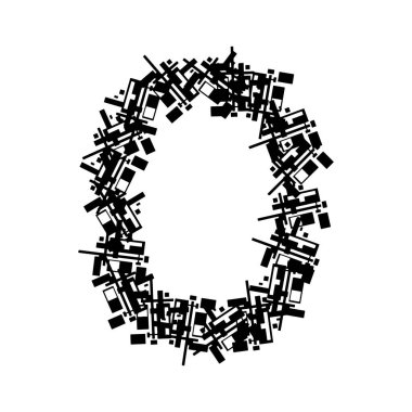 Beyaz arkaplanda izole edilmiş basit geometrik harf. Vektör yazı tipi.