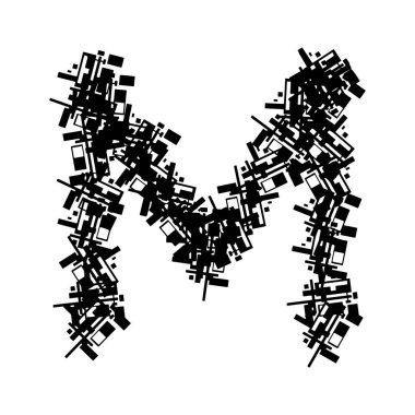 Beyaz arkaplanda izole edilmiş basit geometrik harf. Vektör yazı tipi.