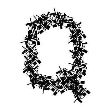 Beyaz arkaplanda izole edilmiş basit geometrik harf. Vektör yazı tipi.