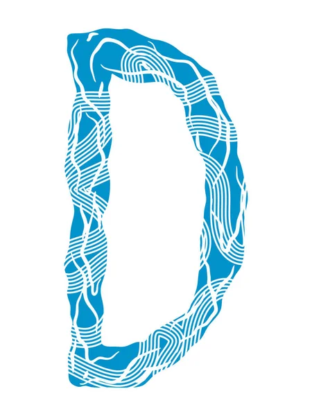 Μπλε Διακοσμητική Γραμματοσειρά Απομονωμένη Λευκό Φόντο Uppercase Διανυσματικό Γράμμα — Διανυσματικό Αρχείο
