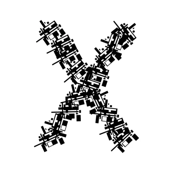 Einfache Geometrische Buchstaben Auf Weißem Hintergrund Isoliert — Stockvektor
