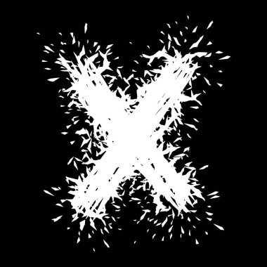 Metal müzik yazı tipi. Siyah arkaplanda kıymıklar olan beyaz harf..