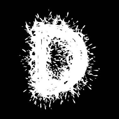 Metal müzik yazı tipi. Siyah arkaplanda kıymıklar olan beyaz harf..