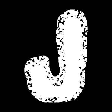 Grunge vektör yazı tipi. Siyah arkaplan lekeli beyaz harf..