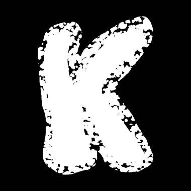 Grunge vektör yazı tipi. Siyah arkaplan lekeli beyaz harf..