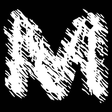 Grunge vektör yazı tipi. Siyah arkaplan üzerinde soyulmuş etkisi olan beyaz harf..