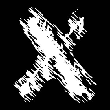 Grunge vektör yazı tipi. Siyah arkaplan üzerinde soyulmuş etkisi olan beyaz harf..