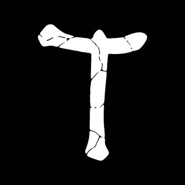 Sıkıntılı ve kırık grunge yazı tipi. Siyah arkaplanda beyaz büyük harf..