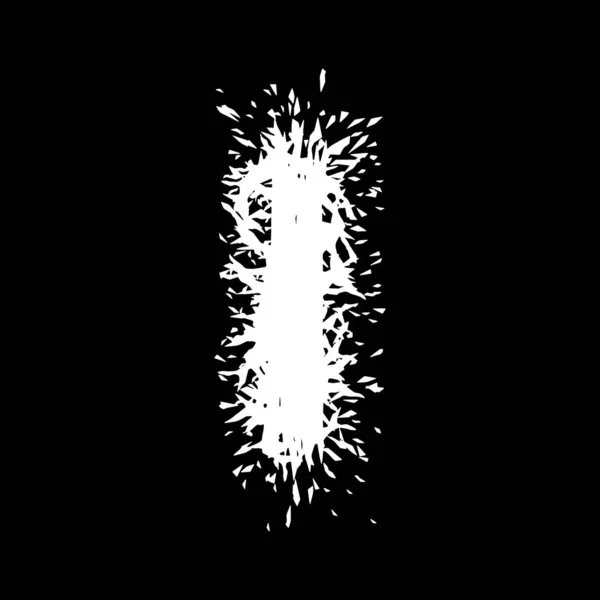 Metal Music Font White Letter Splinters Black Background - Stok Vektor